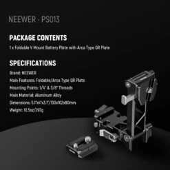 NEEWER PS013 Foldable V Mount Battery Plate With Arca Type QR Plate 15 NEEWER PS013 Foldable V Mount Battery Plate With Arca Type QR Plate -Photography Equipment 8 76759e02 1f3b 45bd 96c0 5422bfbcc1f0