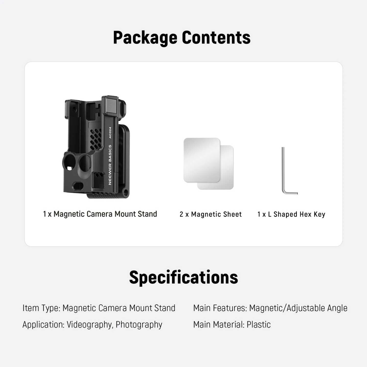 NEEWER BASICS AC024 Magnetic Camera Mount Stand For DJI Osmo Pocket 3 8 NEEWER BASICS AC024 Magnetic Camera Mount Stand For DJI Osmo Pocket 3 - Image 8