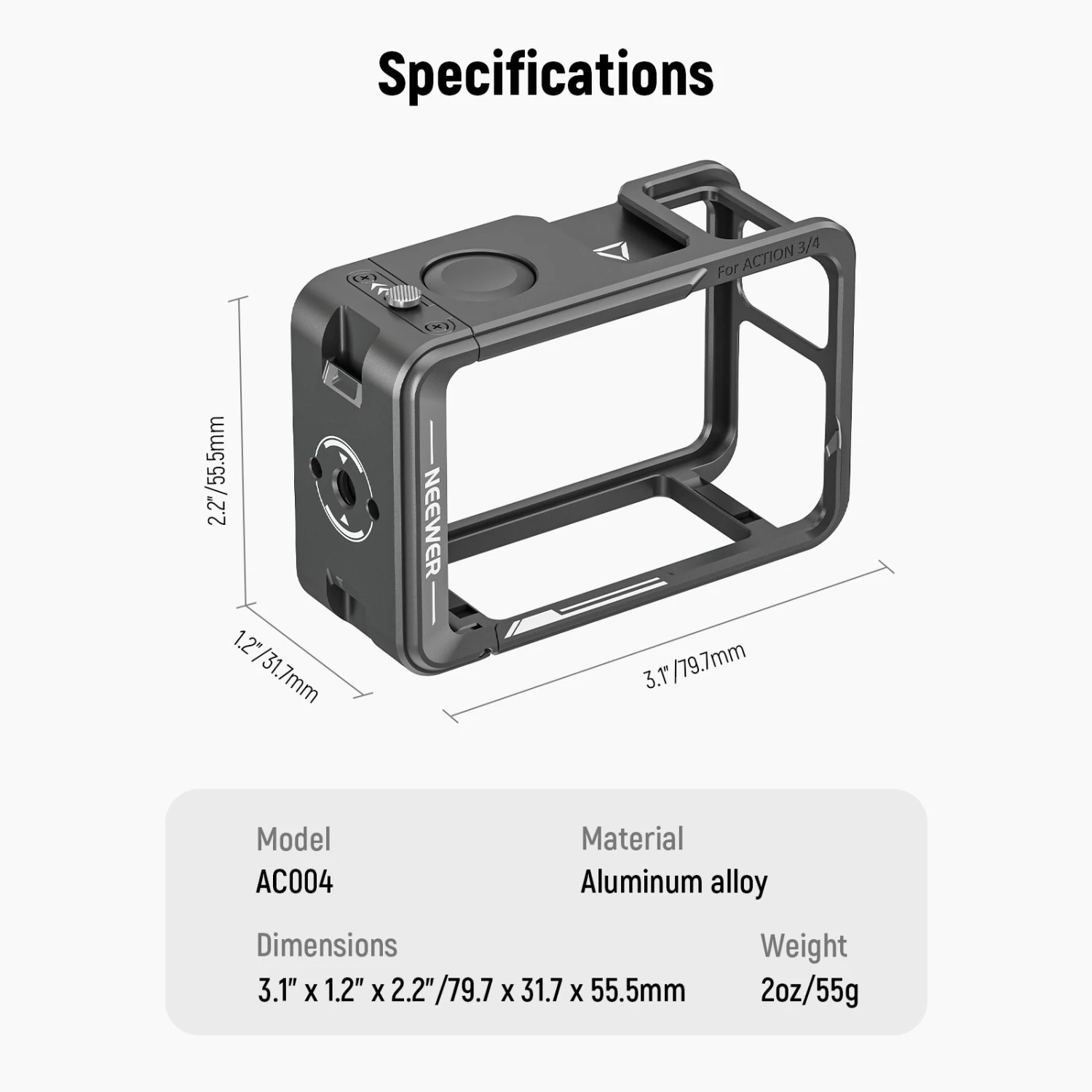 NEEWER AC004 Action 4 Action 3 Camera Cage 8 NEEWER AC004 Action 4 Action 3 Camera Cage - Image 8