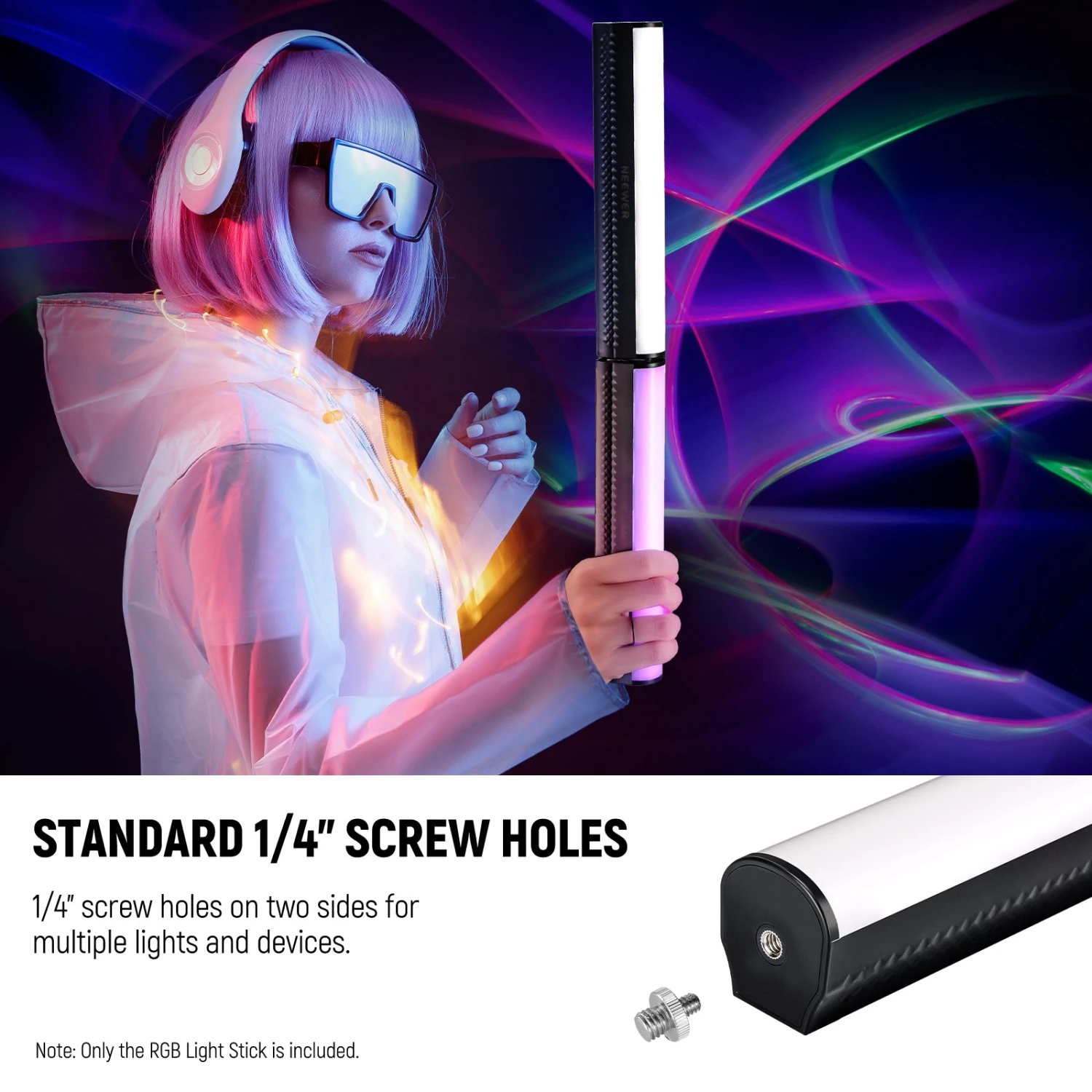 NEEWER TL20C RGB Magnetic Handheld Light Wand 8 NEEWER TL20C RGB Magnetic Handheld Light Wand - Image 8