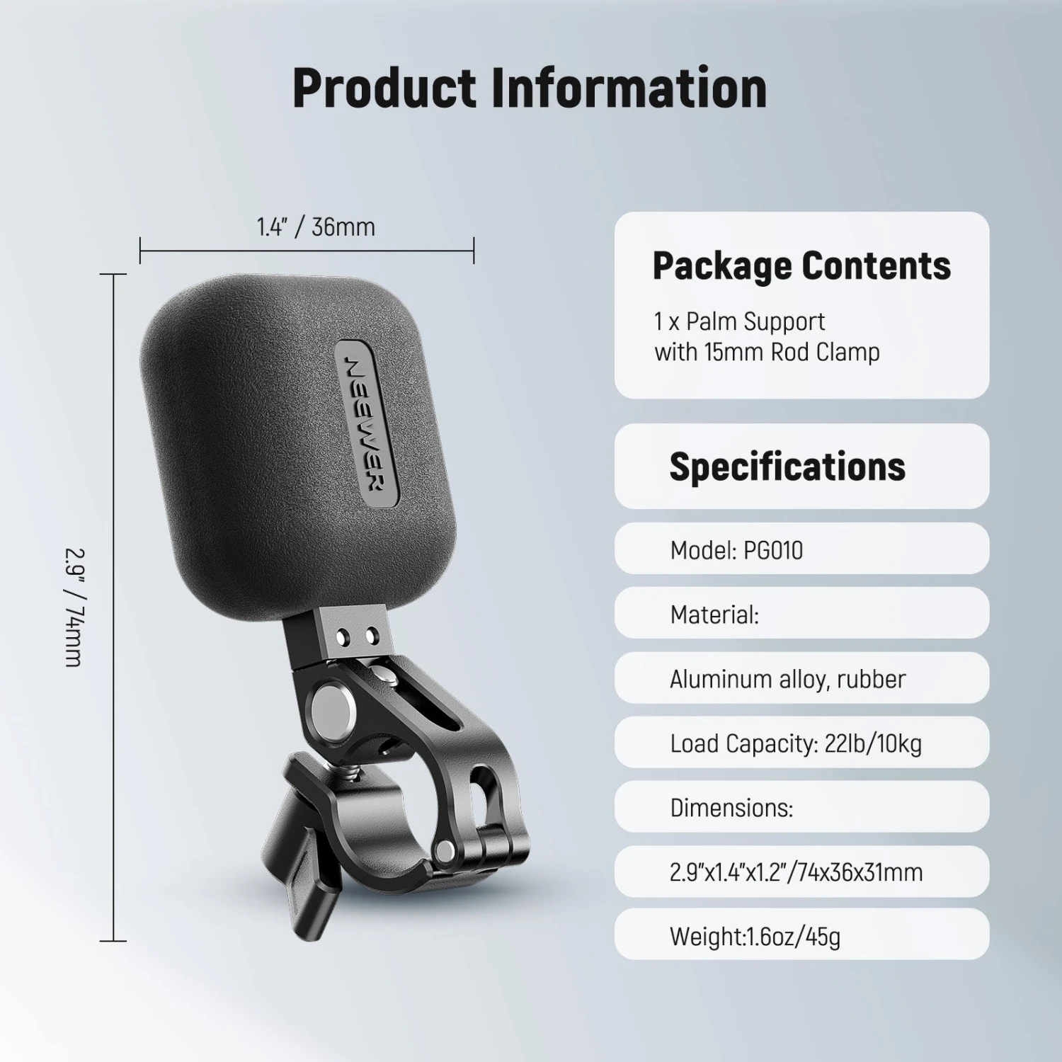 NEEWER PG010 Palm Support With 15mm Rod Clamp For Mini Follow Focus 8 NEEWER PG010 Palm Support With 15mm Rod Clamp For Mini Follow Focus - Image 8