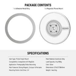 NEEWER PA080 Magnetic Phone Tripod Mount 15 NEEWER PA080 Magnetic Phone Tripod Mount -Photography Equipment 8 9dea5df5 2a2e 4106 b716 b2c8e6036a54