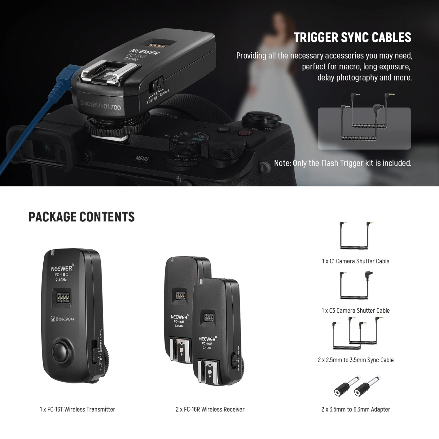 NEEWER FC-16 2.4G Wireless Flash Trigger For Canon Cameras 8 NEEWER FC-16 2.4G Wireless Flash Trigger For Canon Cameras - Image 8