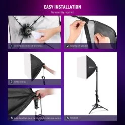 NEEWER NK004 16"×16"/40×40cm RGB Softbox Lighting Kit With App Control -Photography Equipment 8 a4b1a0af 141d 4b42 afa0 713d46721416