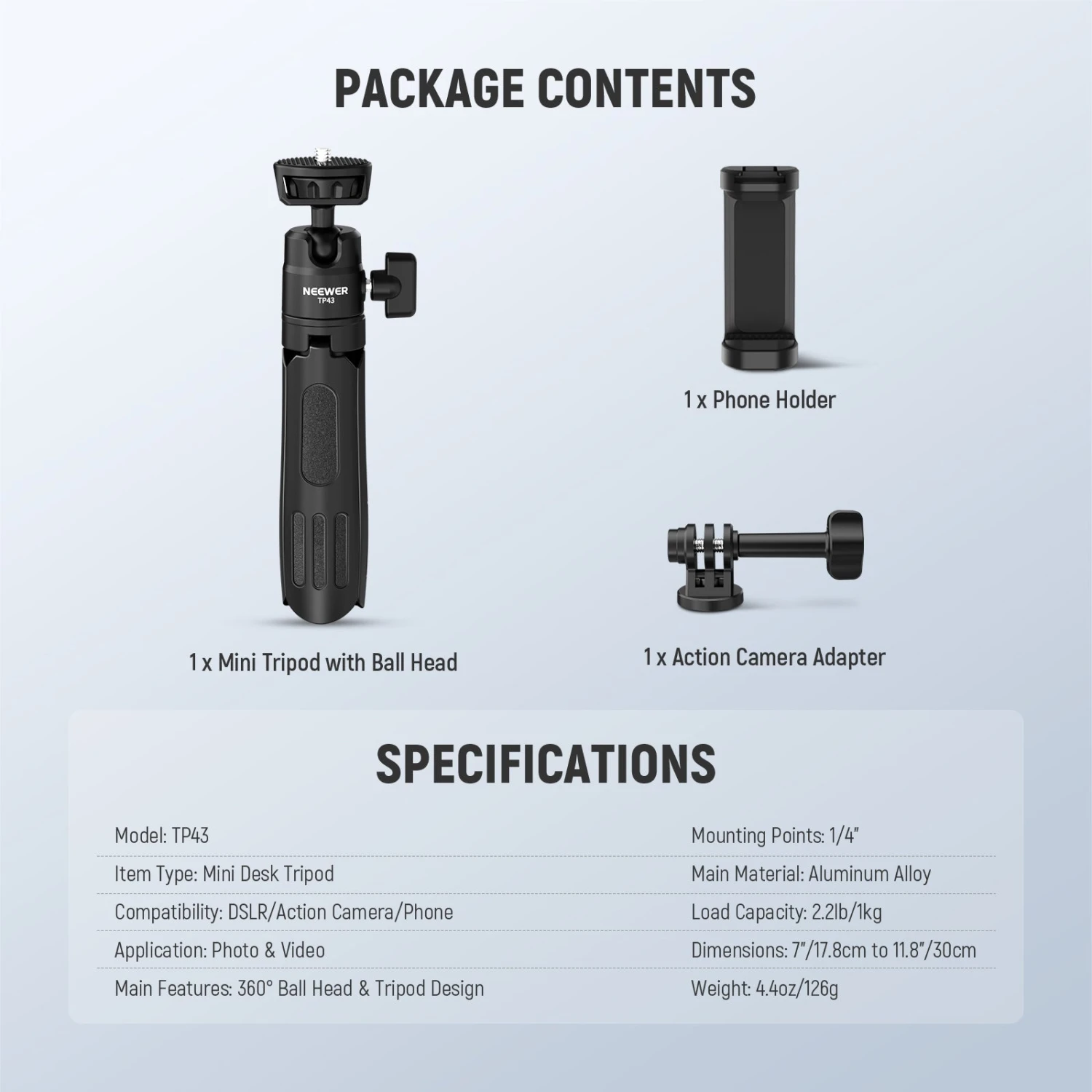 NEEWER BASICS TP43 Mini Desktop Selfie Stick Tripod 16 NEEWER BASICS TP43 Mini Desktop Selfie Stick Tripod - Image 16