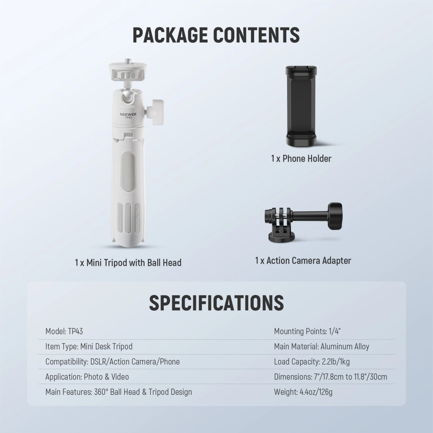 NEEWER BASICS TP43 Mini Desktop Selfie Stick Tripod 8 NEEWER BASICS TP43 Mini Desktop Selfie Stick Tripod - Image 8