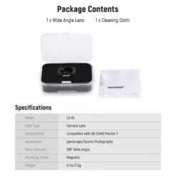 NEEWER LS-45 0.75x Wide Angle Lens For DJI Osmo Pocket 3 15 NEEWER LS-45 0.75x Wide Angle Lens For DJI Osmo Pocket 3 -Photography Equipment 8 ce9a94c4 2a2b 4db1 b130 ceb062b6581b