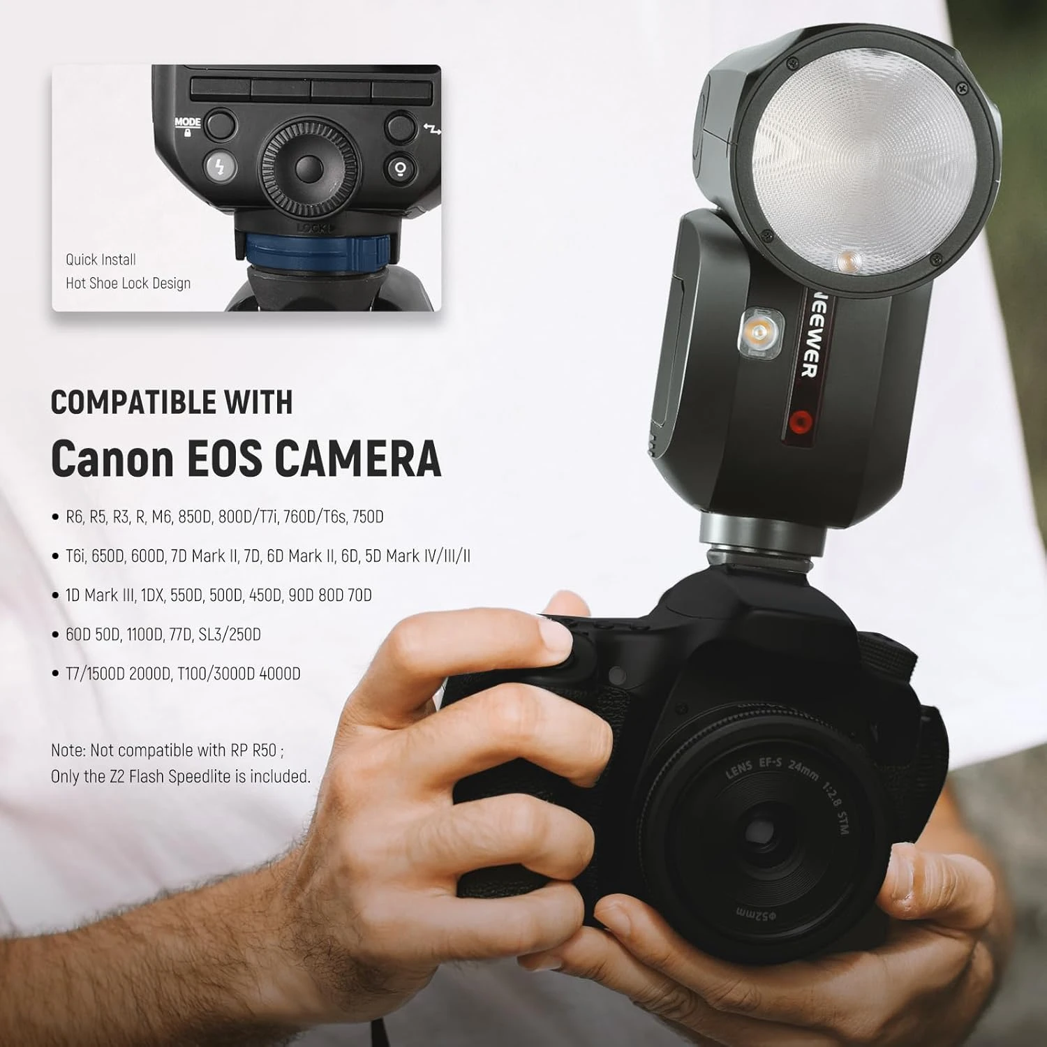 NEEWER Z2 3000mAh Battery TTL Round Head Flash Speedlite 7 NEEWER Z2 3000mAh Battery TTL Round Head Flash Speedlite - Image 7