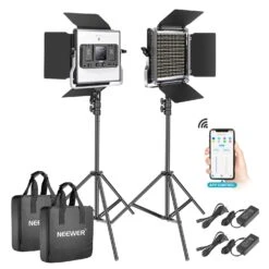 NEEWER 2-Pack SNL530 Bi-Color LED Video Lighting Kit