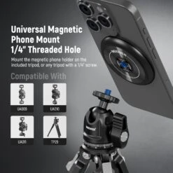 NEEWER PA010+TP29 Magnetic Phone Tripod Set For MagSafe Phone 11 NEEWER PA010+TP29 Magnetic Phone Tripod Set For MagSafe Phone -Photography Equipment 90100764 3