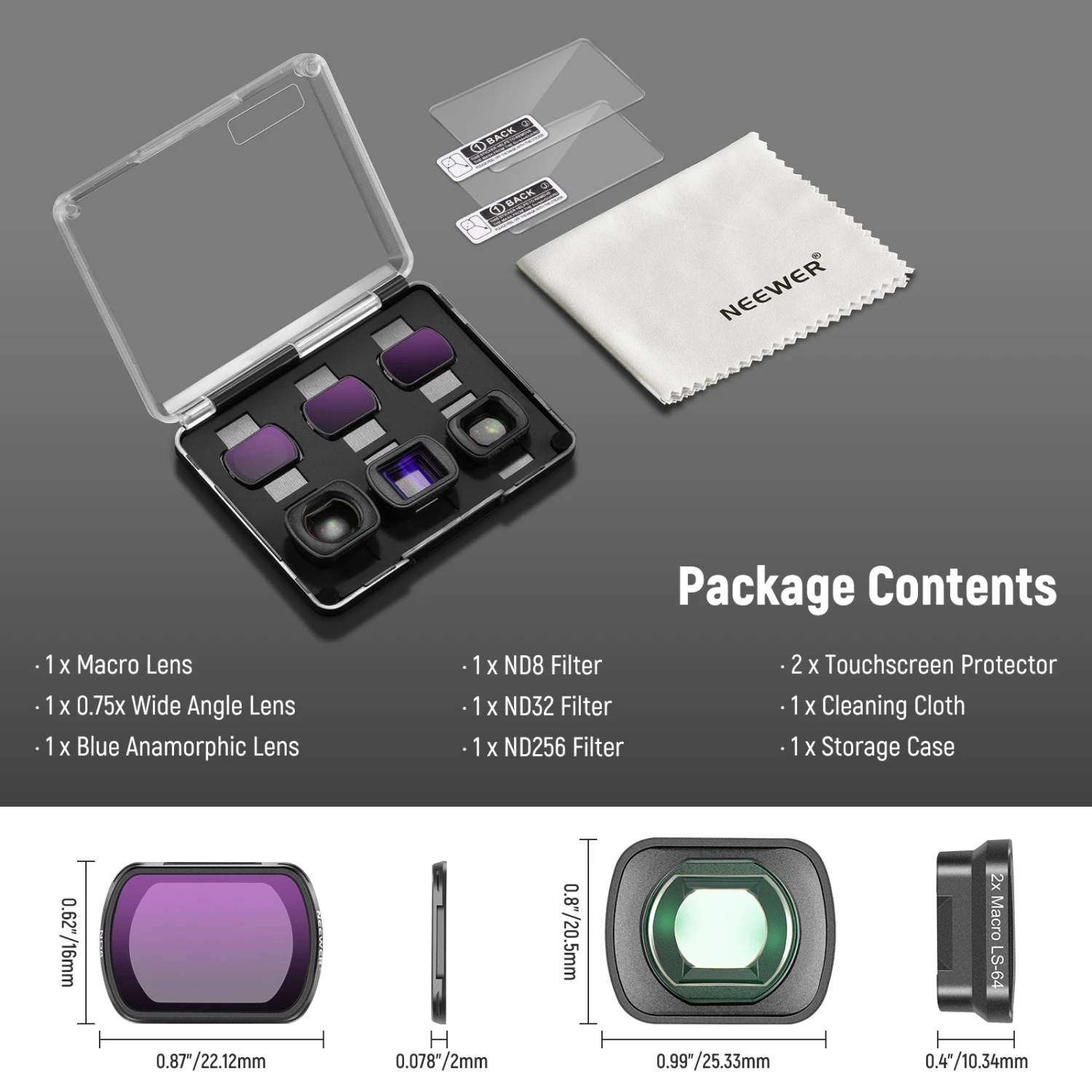 NEEWER FL-B27/FL-B28 Filter Set With Lens For DJI Osmo Pocket 3 9 NEEWER FL-B27/FL-B28 Filter Set With Lens For DJI Osmo Pocket 3 - Image 9