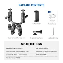 NEEWER Heavy Duty Super Clamp With Two 360° Dual Ball Head Magic Arms 17 NEEWER Heavy Duty Super Clamp With Two 360° Dual Ball Head Magic Arms -Photography Equipment 9 0440f81c 6922 4a29 a1a0 f058bc1c5a80