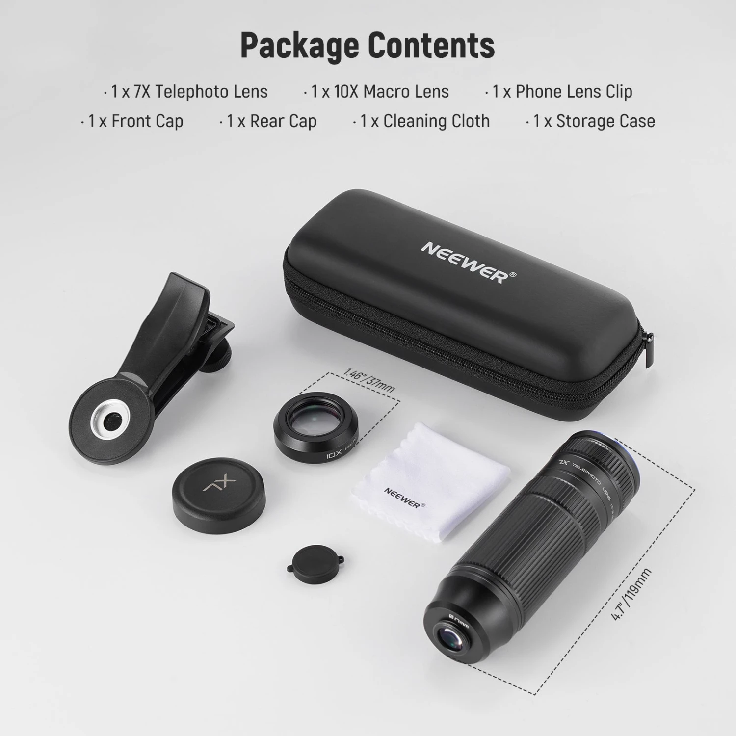 NEEWER LS-36 Ultra 7X Telephoto Lens With 10X Magnification & Phone Lens Clip 9 NEEWER LS-36 Ultra 7X Telephoto Lens With 10X Magnification & Phone Lens Clip - Image 9