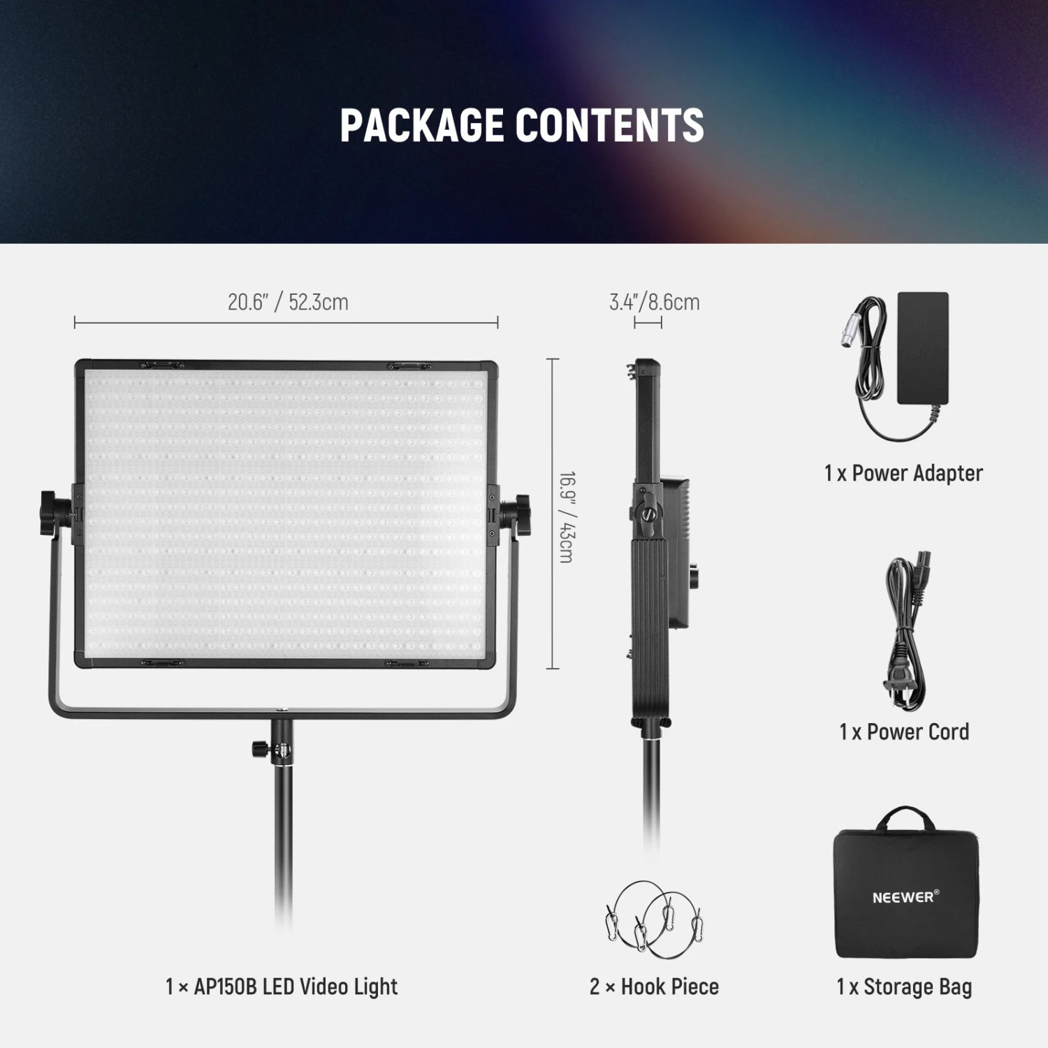 NEEWER AP150B 150W Bi Color LED Panel Video Light 9 NEEWER AP150B 150W Bi Color LED Panel Video Light - Image 9