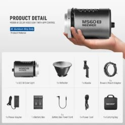 NEEWER MS60B Bi-Color LED Video Light Handheld Spotlight -Photography Equipment 9 20240321