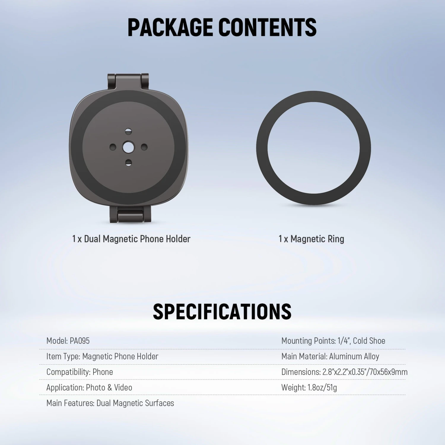 NEEWER PA095 Dual Magnetic Phone Ring Holder 9 NEEWER PA095 Dual Magnetic Phone Ring Holder - Image 9