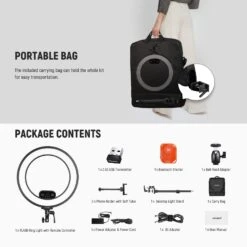 NEEWER RL45B 45W 18" Slim Edge Lit Ring Light Kit -Photography Equipment 9 4588594c 1ed1 4830 883c a07992821f1f