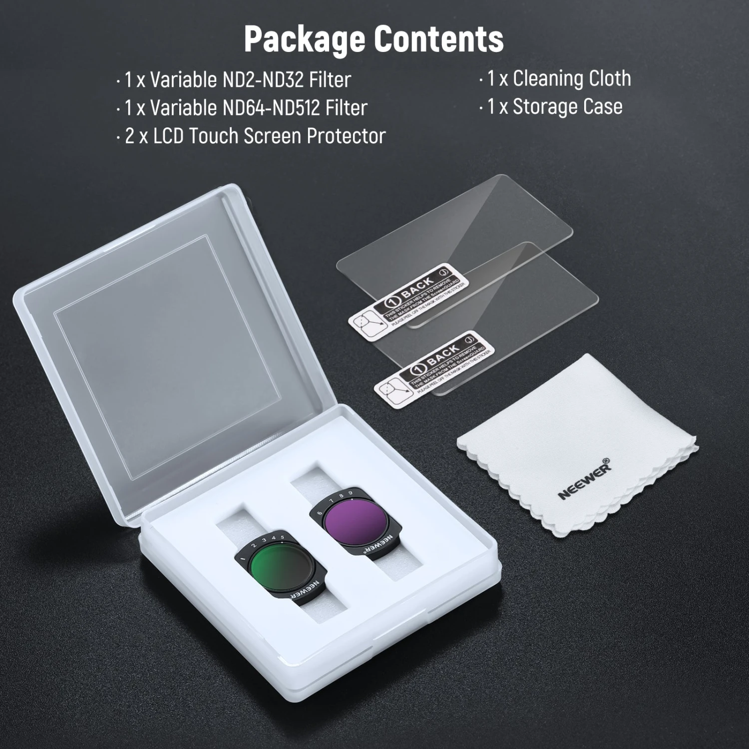 NEEWER FL-75 Variable ND2-ND32 & ND64-ND512 Filters Kit For DJI Osmo Pocket 3 9 NEEWER FL-75 Variable ND2-ND32 & ND64-ND512 Filters Kit For DJI Osmo Pocket 3 - Image 9