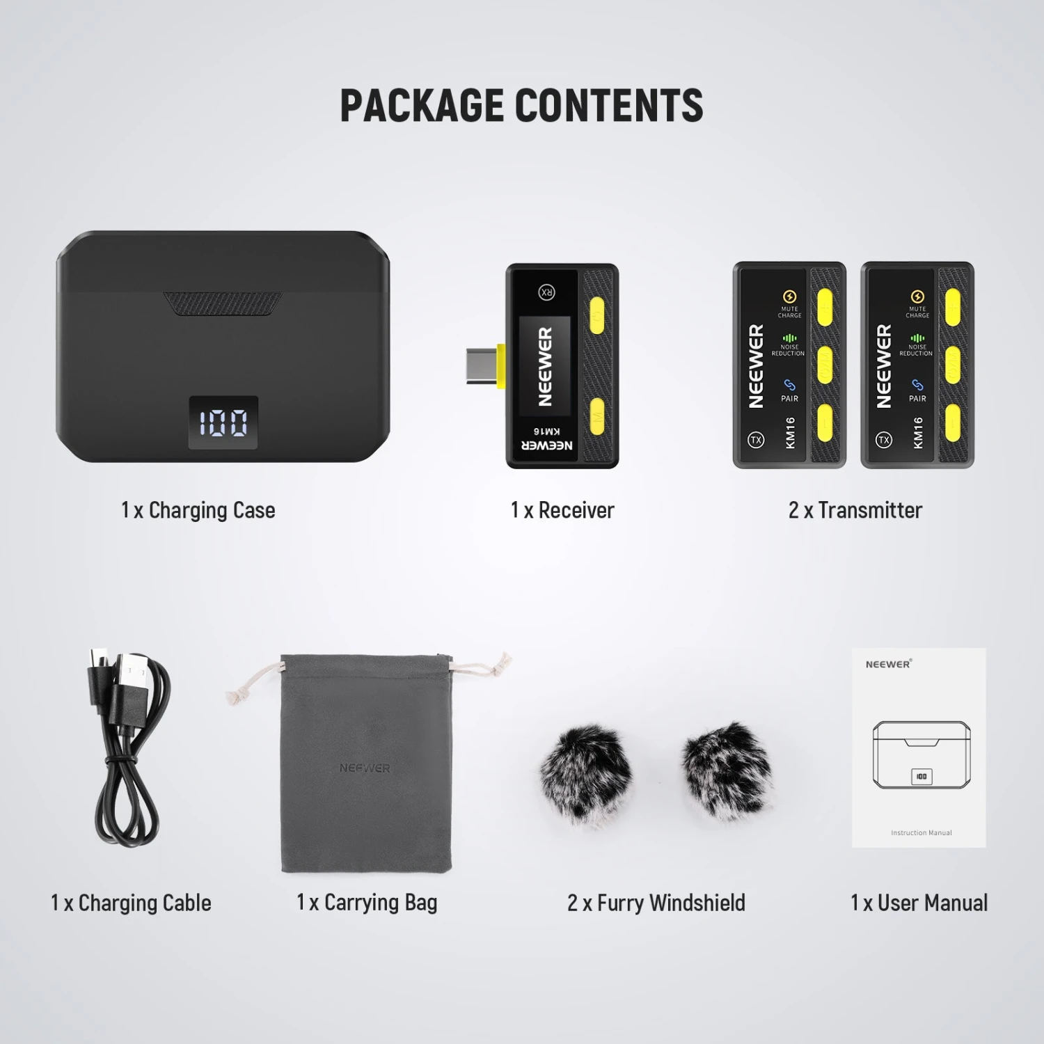 NEEWER KM16 Wireless Lavalier Microphone For Type C Phone 9 NEEWER KM16 Wireless Lavalier Microphone For Type C Phone - Image 9