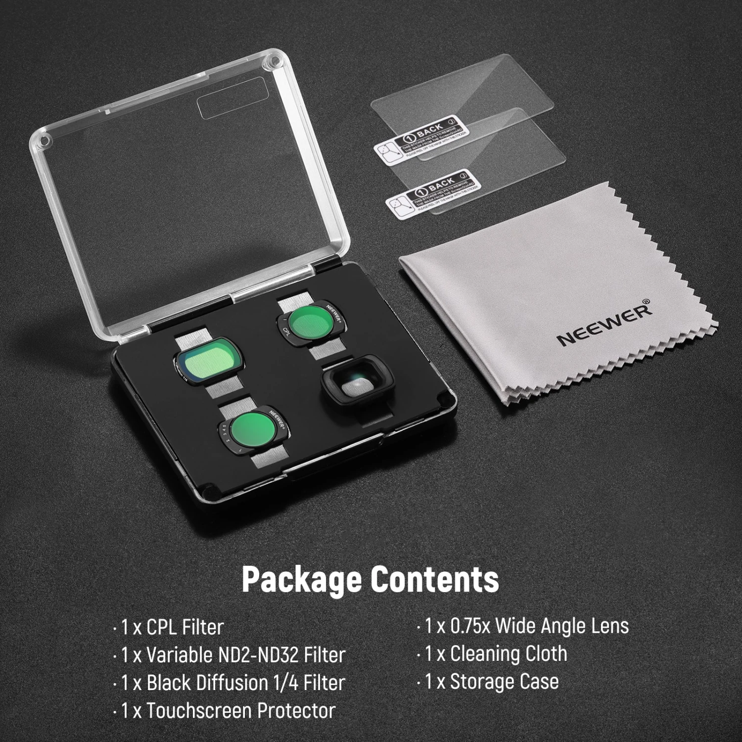 NEEWER FL-B09 Filter Set With 0.75x Wide Angle Lens For DJI Osmo Pocket 3 9 NEEWER FL-B09 Filter Set With 0.75x Wide Angle Lens For DJI Osmo Pocket 3 - Image 9