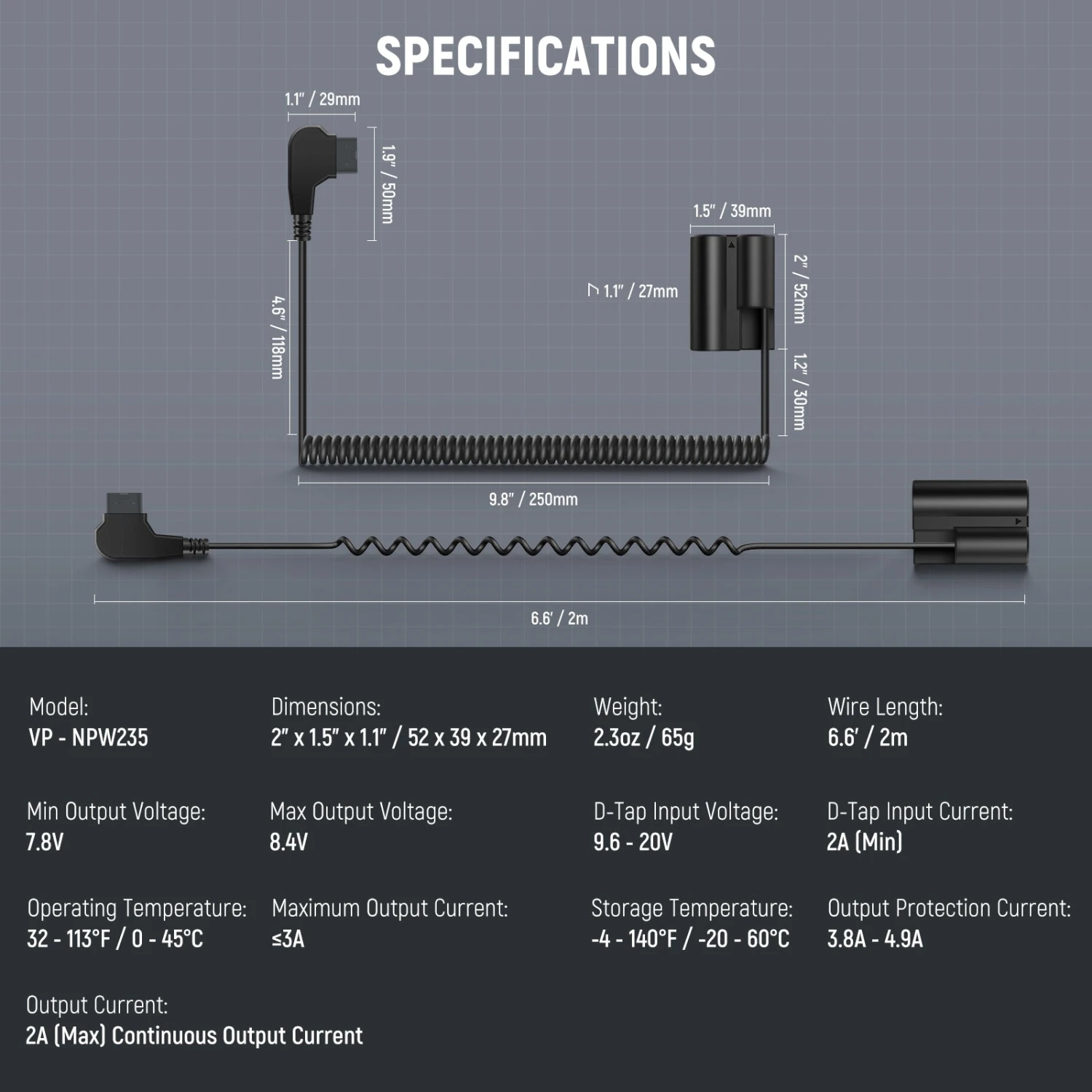 NEEWER VP-NPW235 NP-W235 To D Tap Dummy Battery 9 NEEWER VP-NPW235 NP-W235 To D Tap Dummy Battery - Image 9
