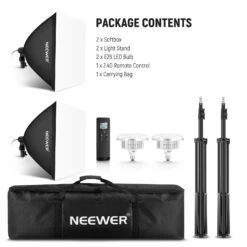 NEEWER NK103 2 Pack 24"X24"/60x60cm Softbox Lighting Kit -Photography Equipment 9 adba487d 3163 4b7a 88ab e14596175a3c