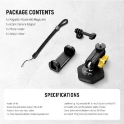 NEEWER GP-40 Magnetic Action Camera Mount Kit -Photography Equipment 9 f456590d 8929 4306 aed8 ebcf1c167435