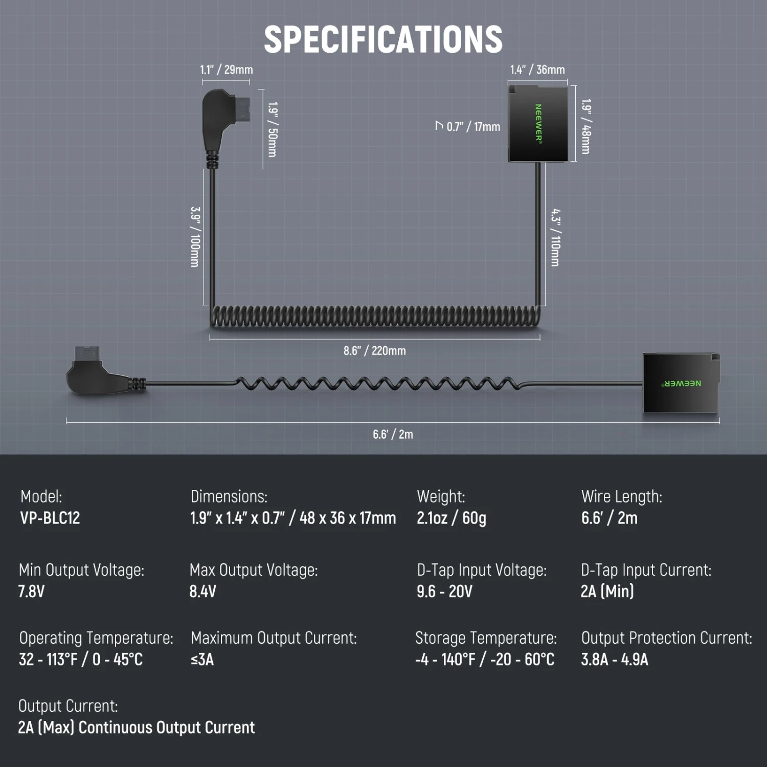 NEEWER VP-BLC12 D Tap To DMW-BLC12 Dummy Battery For V Mount Battery 9 NEEWER VP-BLC12 D Tap To DMW-BLC12 Dummy Battery For V Mount Battery - Image 9