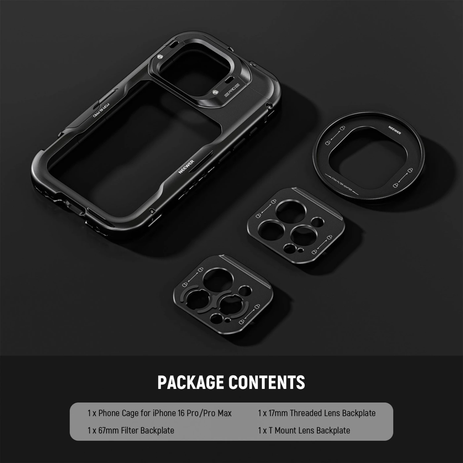 NEEWER PA073/PA074 Phone Cage Compatible With IPhone 16 Pro/Pro Max 9 NEEWER PA073/PA074 Phone Cage Compatible With IPhone 16 Pro/Pro Max - Image 9