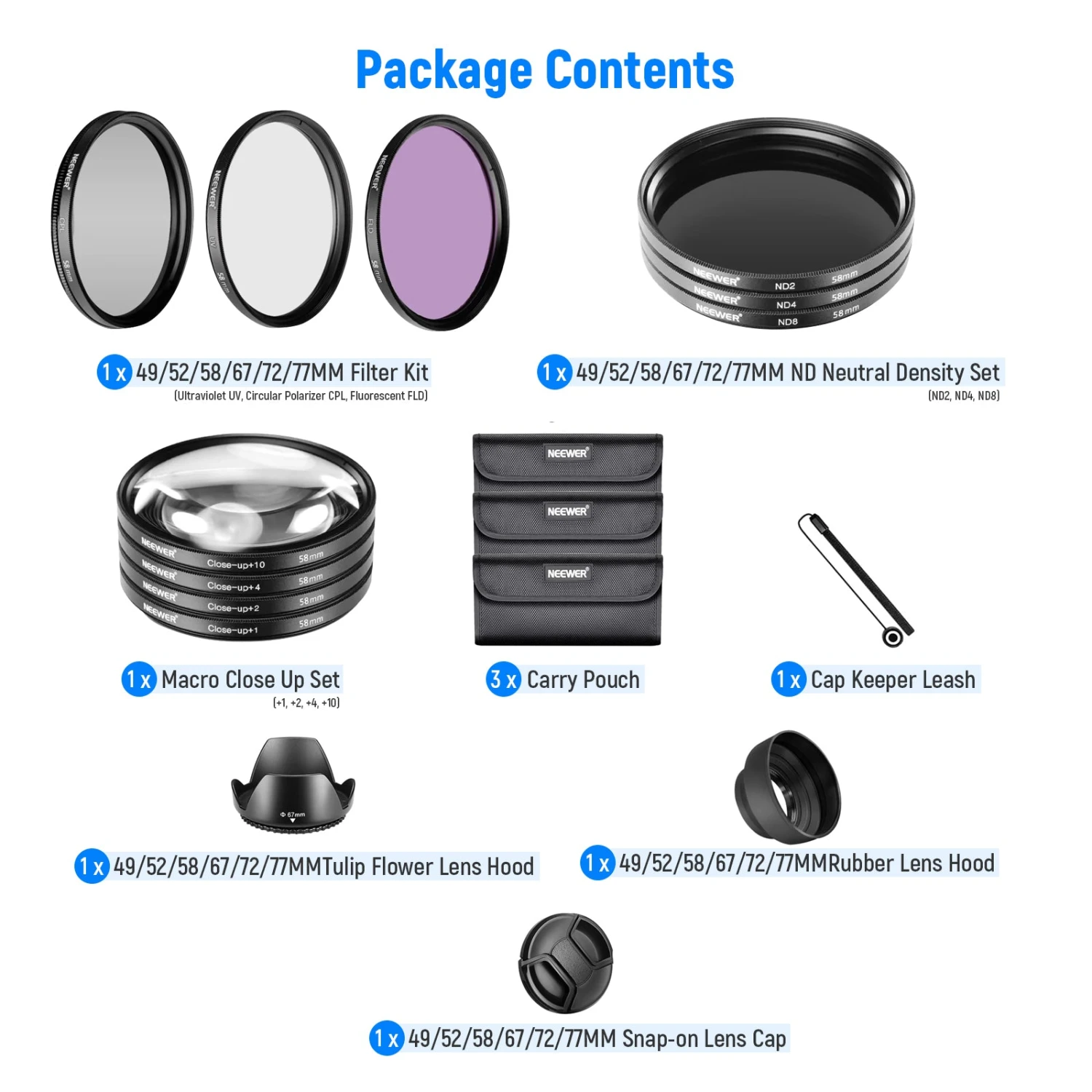 NEEWER Lens Filter And Accessory Kit 8 NEEWER Lens Filter And Accessory Kit - Image 8