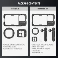 NEEWER PA023 Metal Cage For IPhone 15 Pro/ Pro Max -Photography Equipment PA023 Package contents