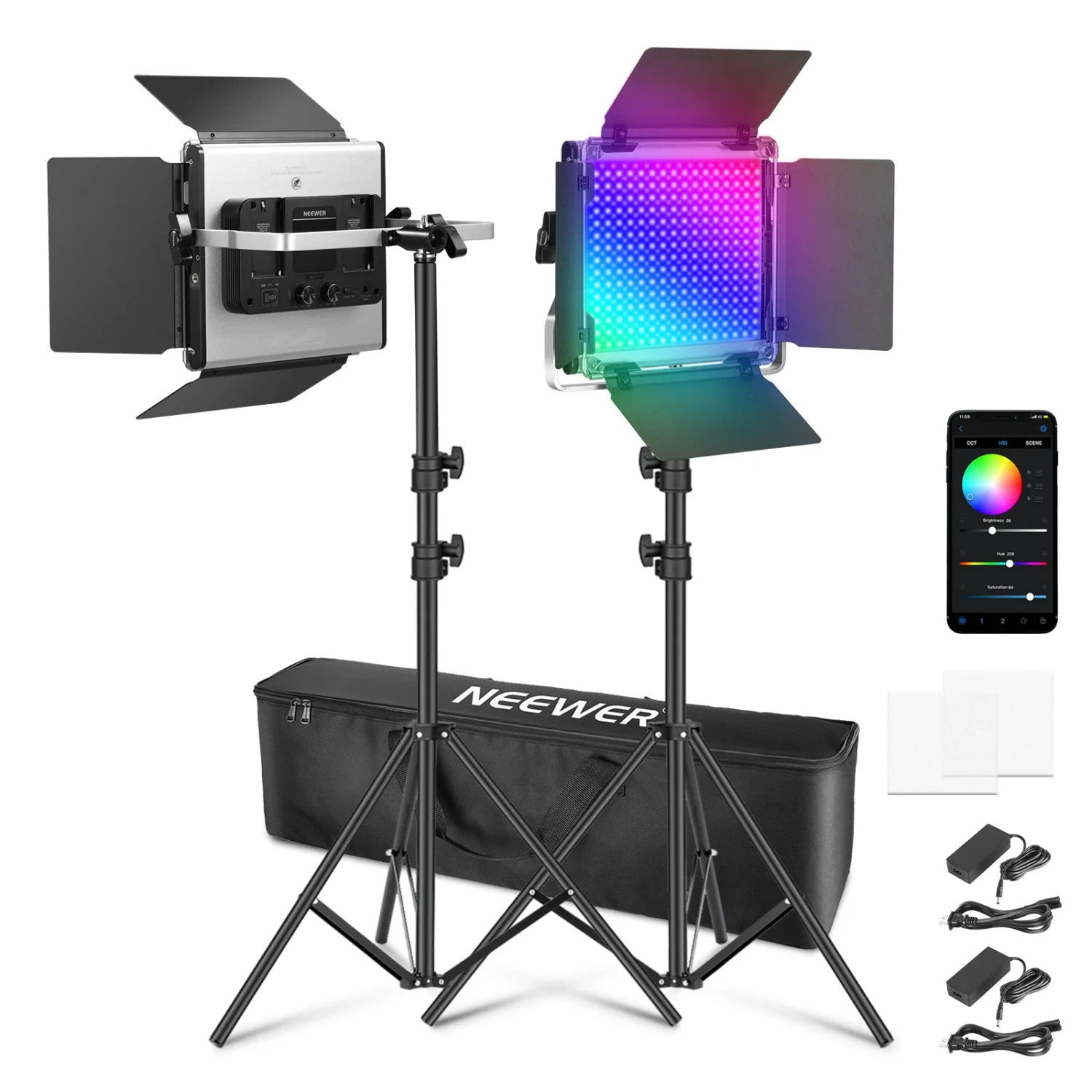 NEEWER 2 Pack Upgraded RGB660 PRO II LED Video Light 1 NEEWER 2 Pack Upgraded RGB660 PRO II LED Video Light