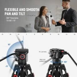 NEEWER TP74 74" Pro Video Tripod With Fluid Head 11 NEEWER TP74 74" Pro Video Tripod With Fluid Head -Photography Equipment US