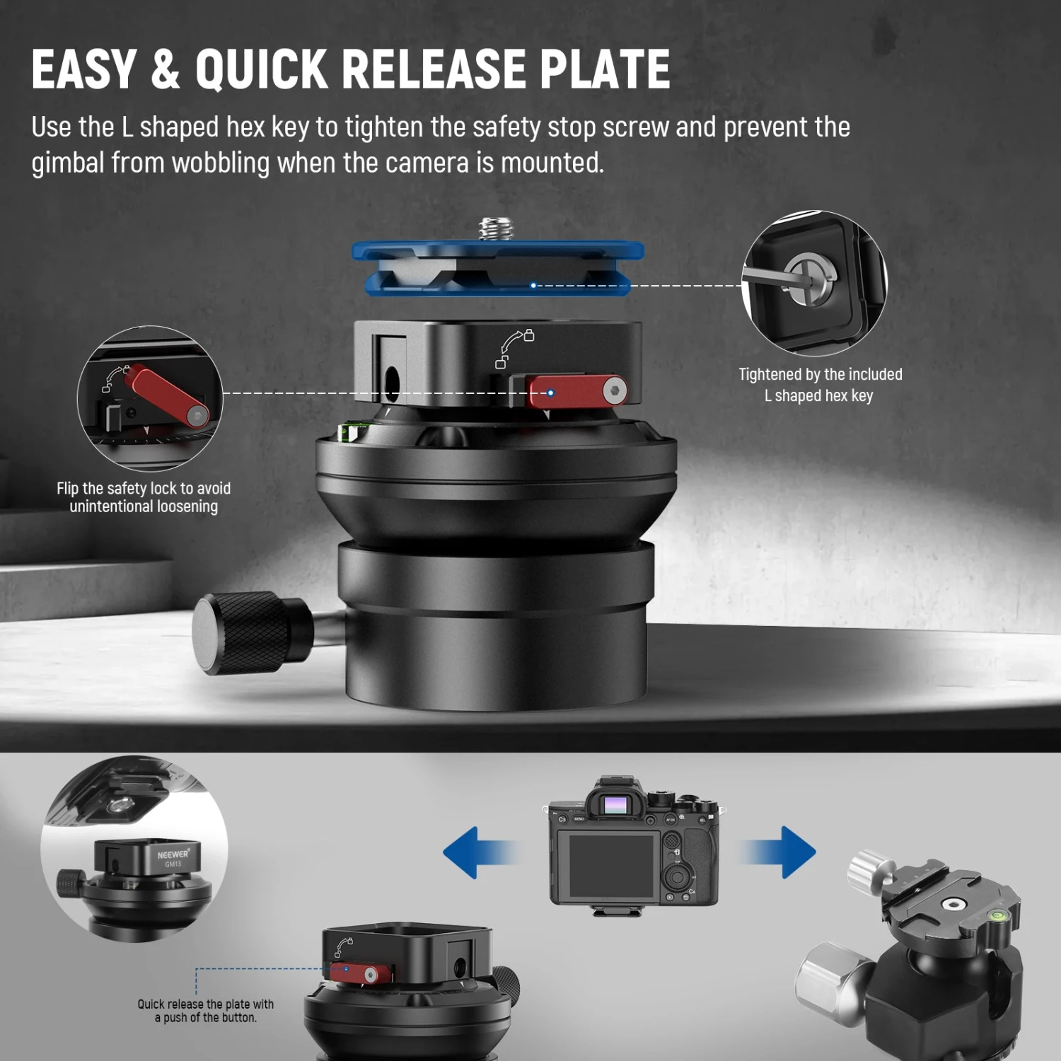 NEEWER GM13 Tripod Leveling Base 4 NEEWER GM13 Tripod Leveling Base - Image 4