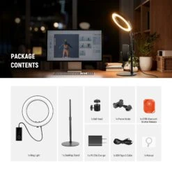 NEEWER RH8B 8" 18W High Power Desk Ring Light With Stand 17 NEEWER RH8B 8" 18W High Power Desk Ring Light With Stand -Photography Equipment us 66606176